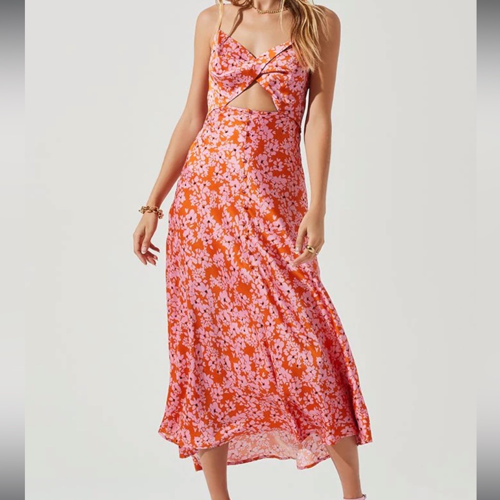 ASTR Floral Cutout Farida Dress XS